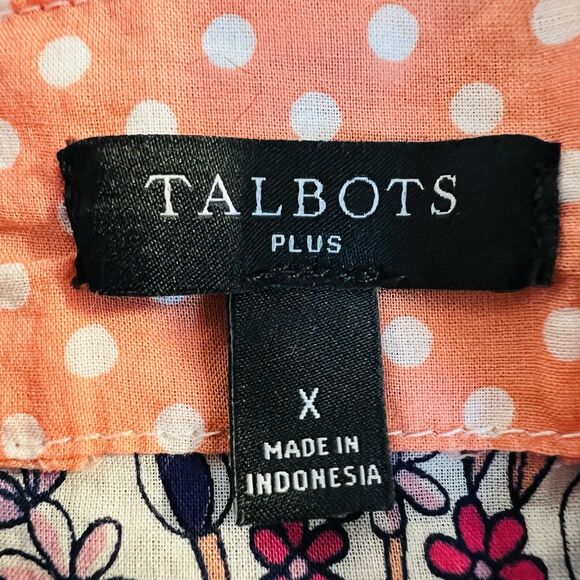 Talbots Colorful Magical Floral Breathable Cotton Button Down Shirt Plus X 14/16 - Picture 9 of 10